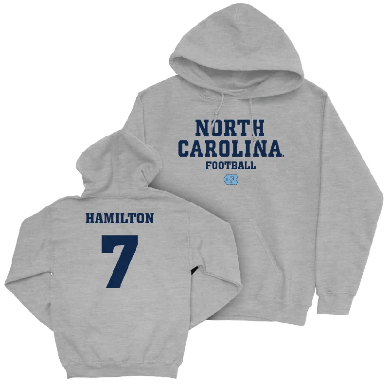 Best hoodies for casual wear-UNC Football Sport Grey Staple Hoodie - Christian Hamilton