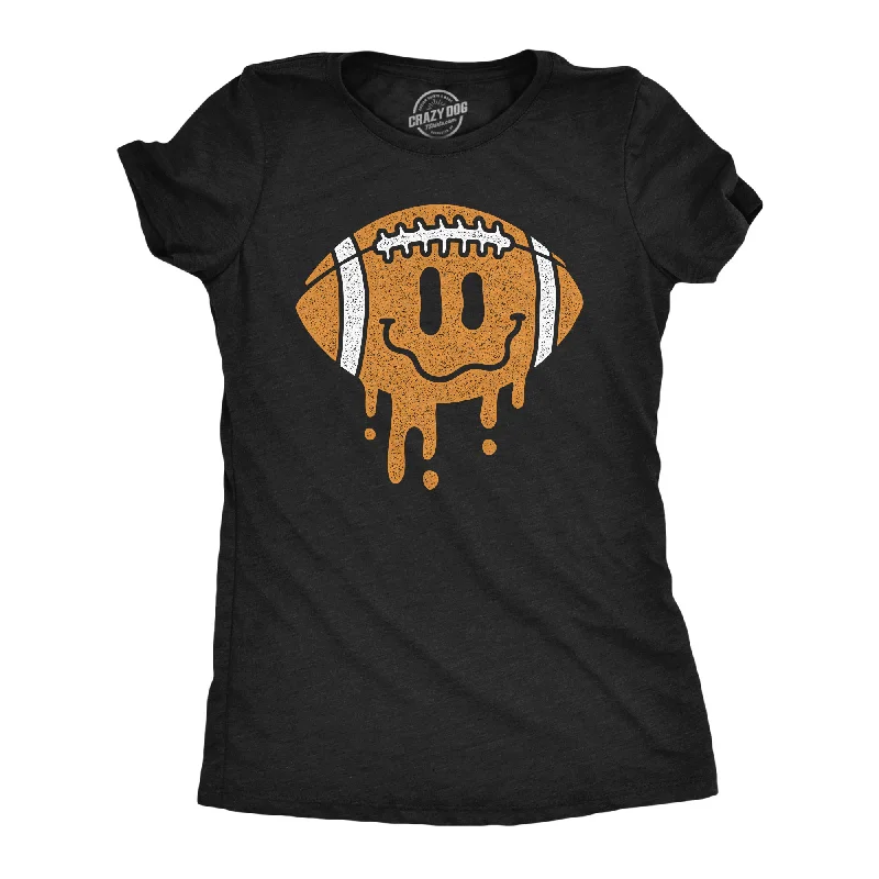 T-shirts with nature-inspired prints for eco-conscious fashion-Dripping Football Smile Women's T Shirt