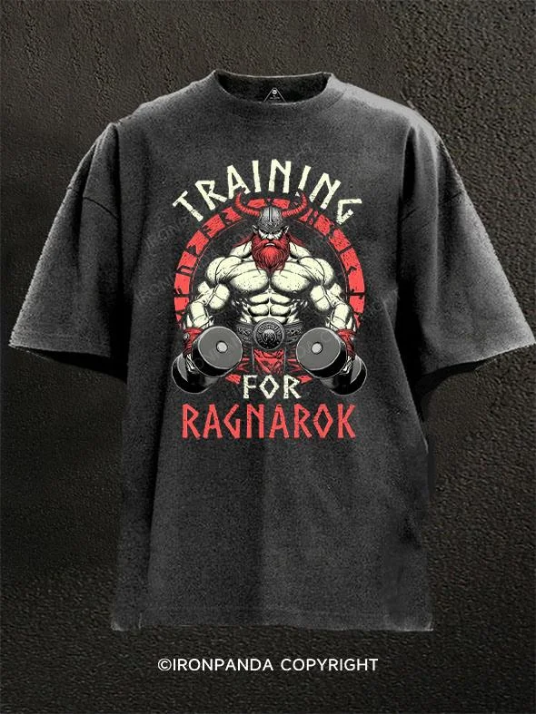 Personalized T-shirts for birthdays and celebrations-Training For Ragnarok Washed Gym Shirt