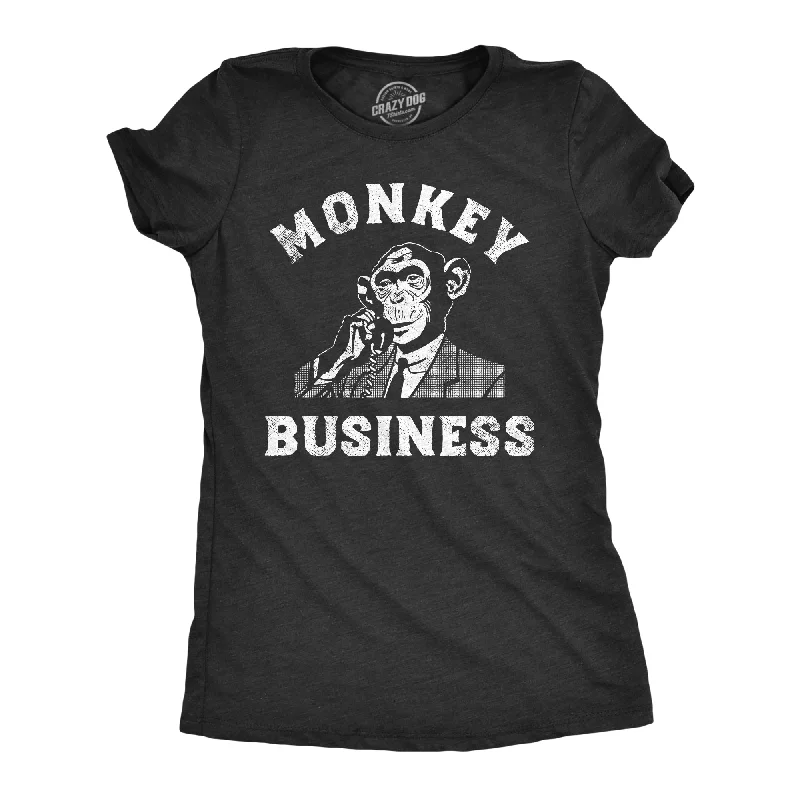 Comfortable T-shirts for outdoor activities-Monkey Business Women's T Shirt