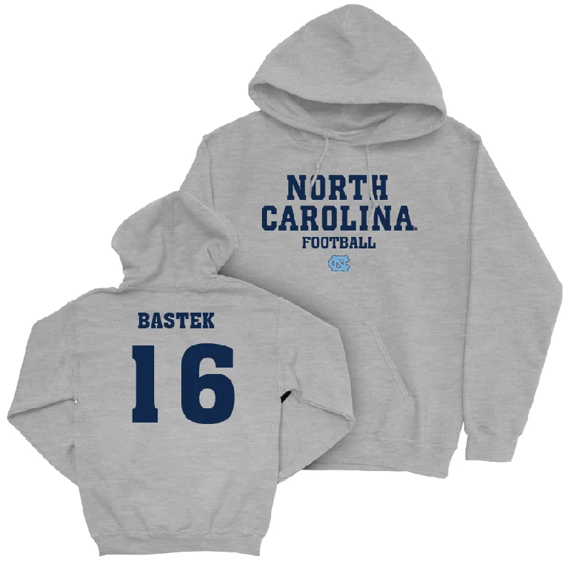 Hoodies for school uniforms and spirit wear-UNC Football Sport Grey Staple Hoodie   - Ben Bastek