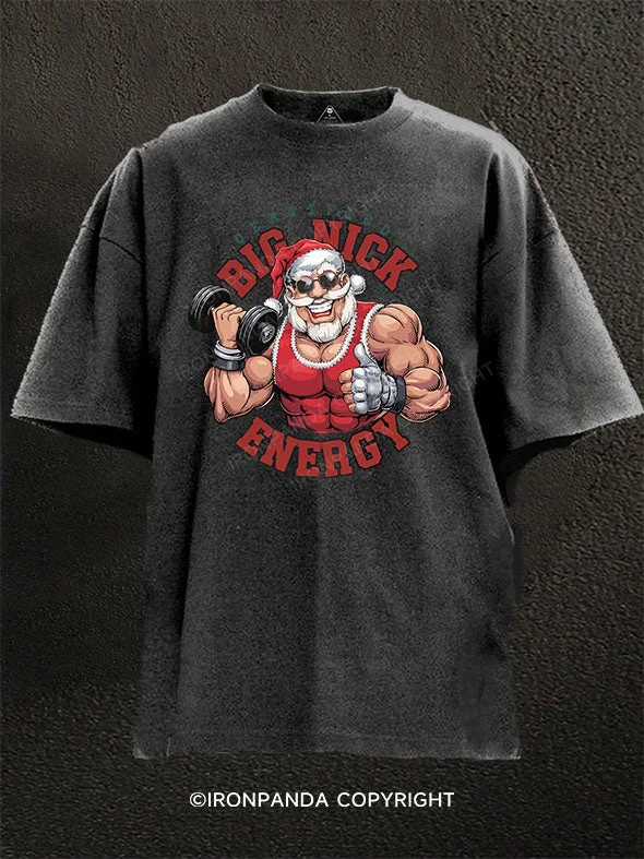 Comfortable T-shirts for everyday wear-Big Nick Energy Washed Gym Shirt