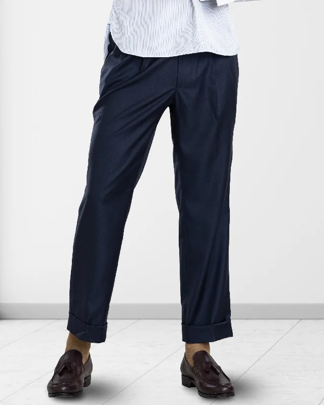 Soft denim pants for relaxed outfits-VBC: Dark Navy Covert Wool Pant