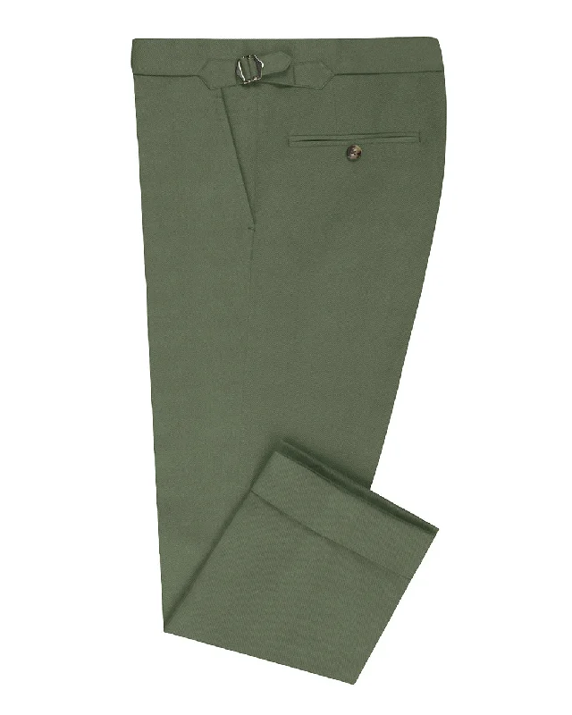 Pants with deep pockets for added functionality-Brisbane Moss Green Twill