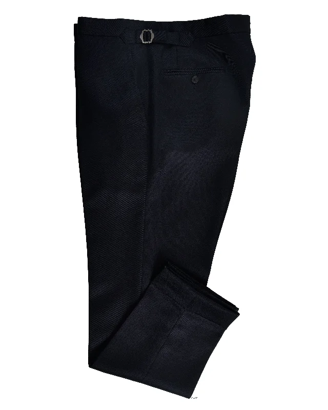 Casual work pants for everyday office wear-VBC: 100% Wool Dark Navy Twill