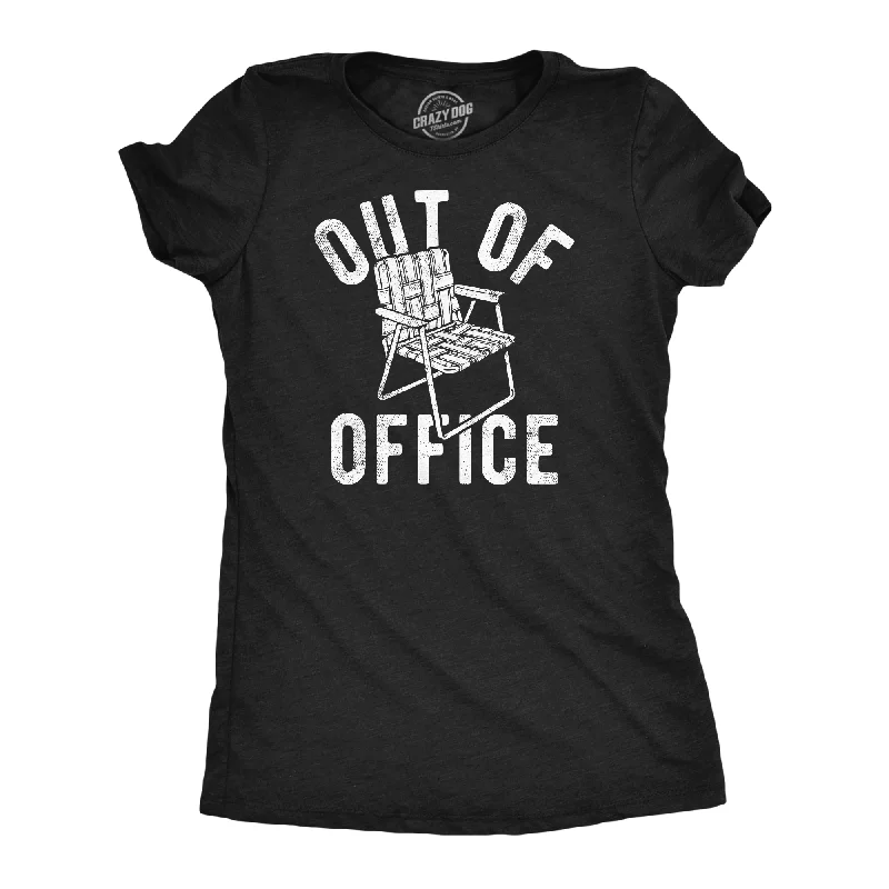 T-shirts with vintage graphics for retro fashion-Out Of Office Lawn Chair Women's T Shirt