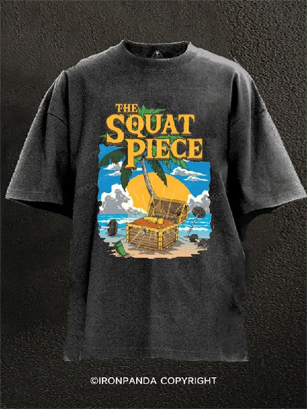 Personalized T-shirts for birthdays and celebrations-The Squat Piece Washed Gym Shirt