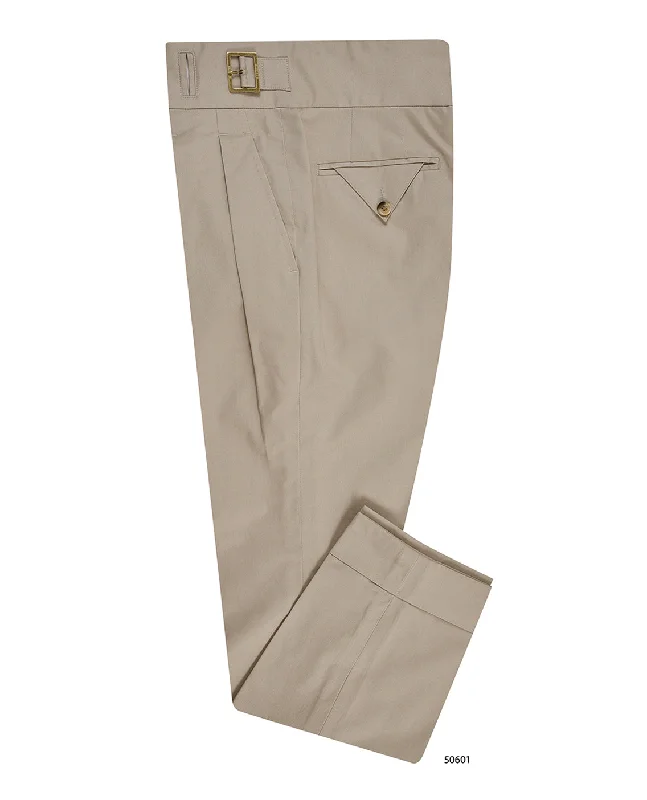 Fashionable pants with frayed or distressed details-Gurkha Pants in Light Khaki Chino