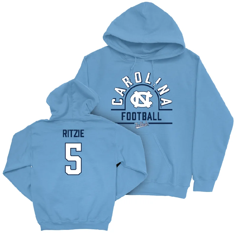 High-performance hoodies for active lifestyles-UNC Football Carolina Blue Classic Hoodie - Jahvaree Ritzie