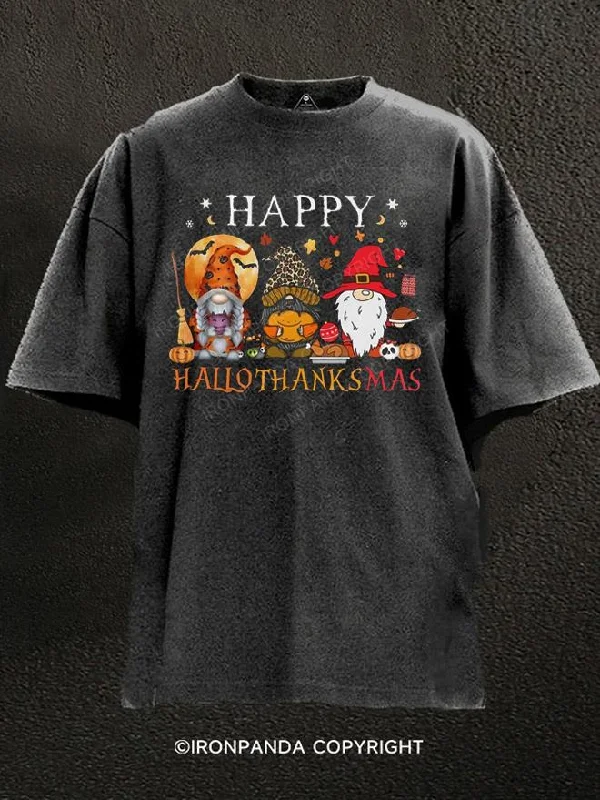 T-shirts for gym workouts and fitness activities-Hallothanksmas Washed Gym Shirt