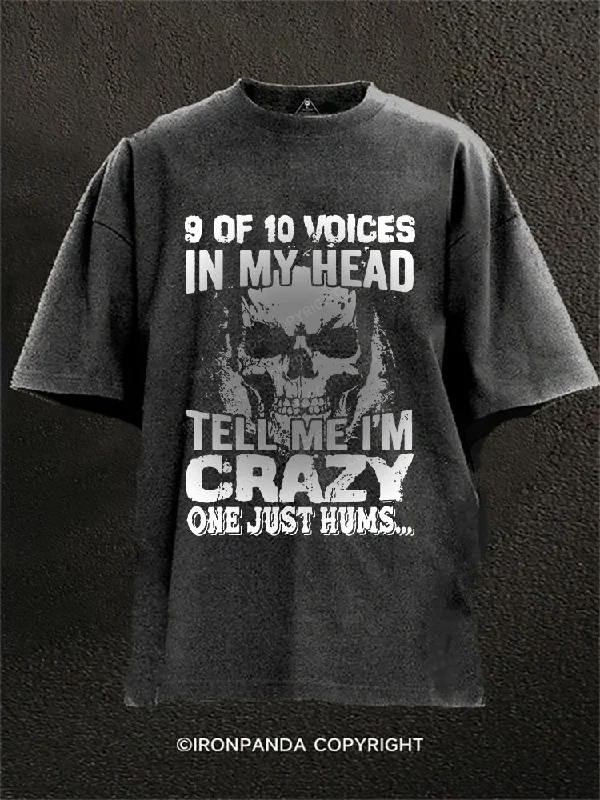 Unique T-shirts with creative illustrations-9 Of 10 Voices In My Head Washed Gym Shirt