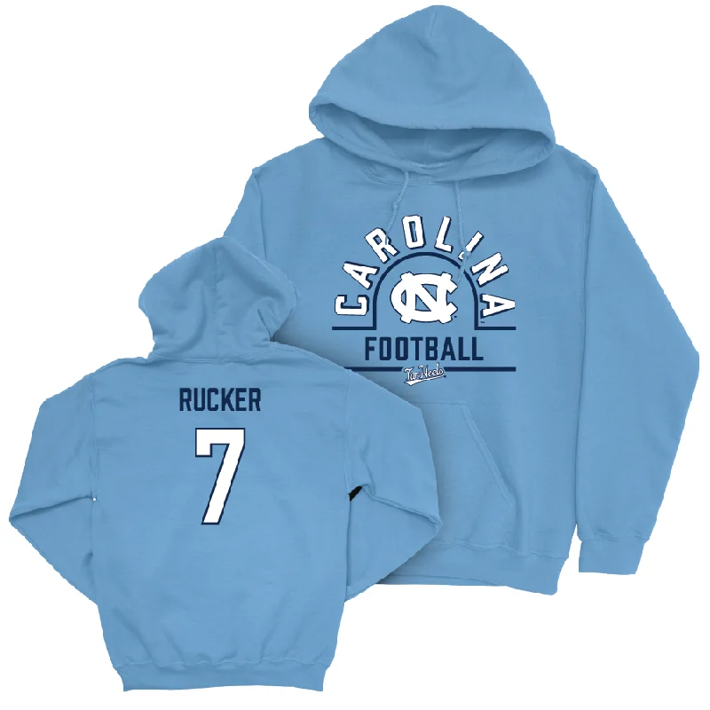 Vintage-style hoodies for retro looks-UNC Football Carolina Blue Classic Hoodie - Kaimon Rucker