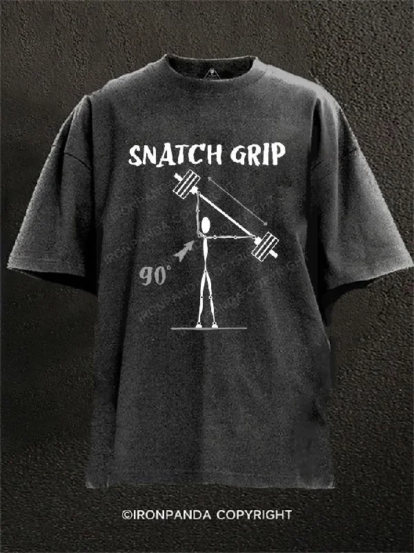 T-shirts with artistic abstract designs-SNATCH GRIP Washed Gym Shirt