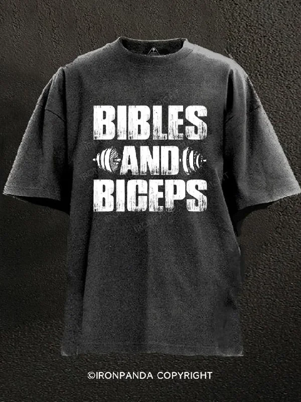 Custom T-shirts for family reunions-bibles and biceps Washed Gym Shirt