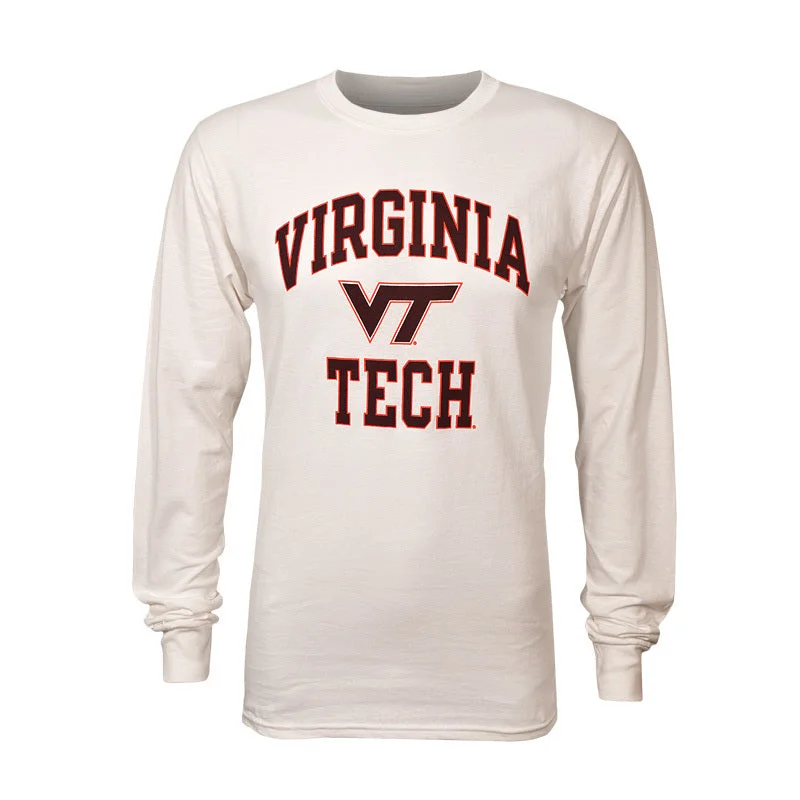 Stylish graphic T-shirts for men-Virginia Tech Basic Long-Sleeved T-Shirt: White by Champion