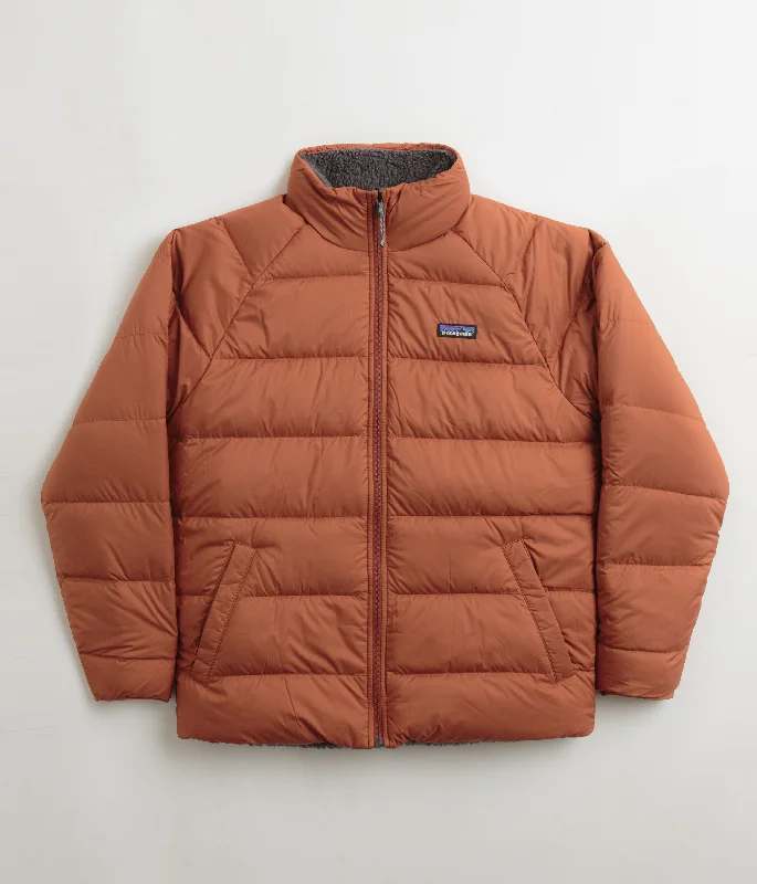 Warm fleece-lined jackets for cozy comfort-Patagonia Reversible Silent Down Jacket - Sisu Brown