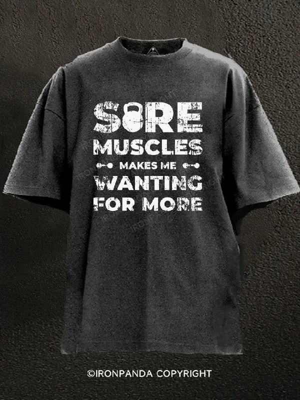 Eco-conscious T-shirts with organic materials-Sore Muscles Washed Gym Shirt