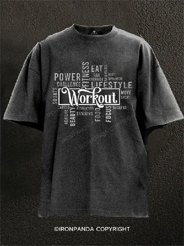 T-shirts for travel and adventure lovers-Workout Washed Gym Shirt