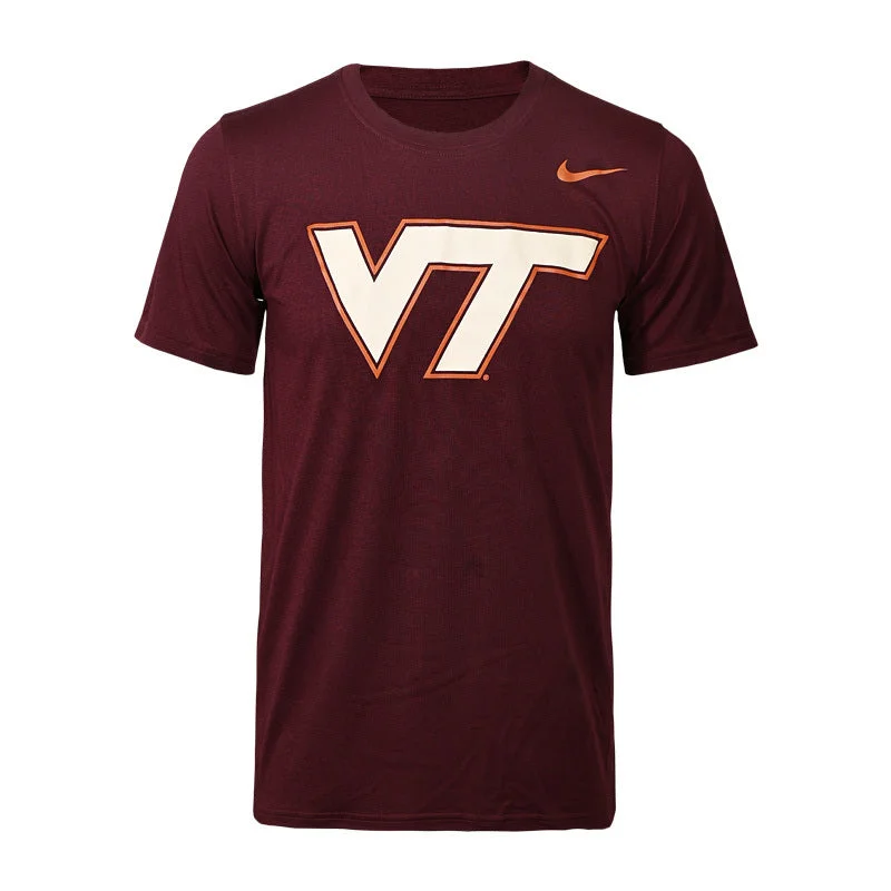 Custom T-shirts with unique patterns for fashion lovers-Virginia Tech Men's Dri-FIT Legend Logo T-Shirt: Maroon by Nike