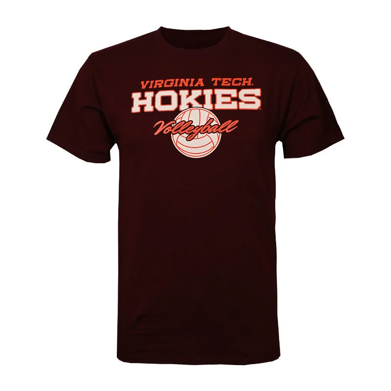 Unique T-shirts with creative illustrations-Virginia Tech Sports Core Volleyball T-Shirt by Champion