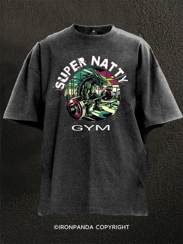 Custom T-shirts with team logos for sports fans-dragon lizard gym Washed Gym Shirt