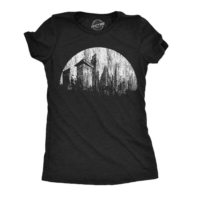 Affordable plain T-shirts for casual outfits-Moon City Women's T Shirt