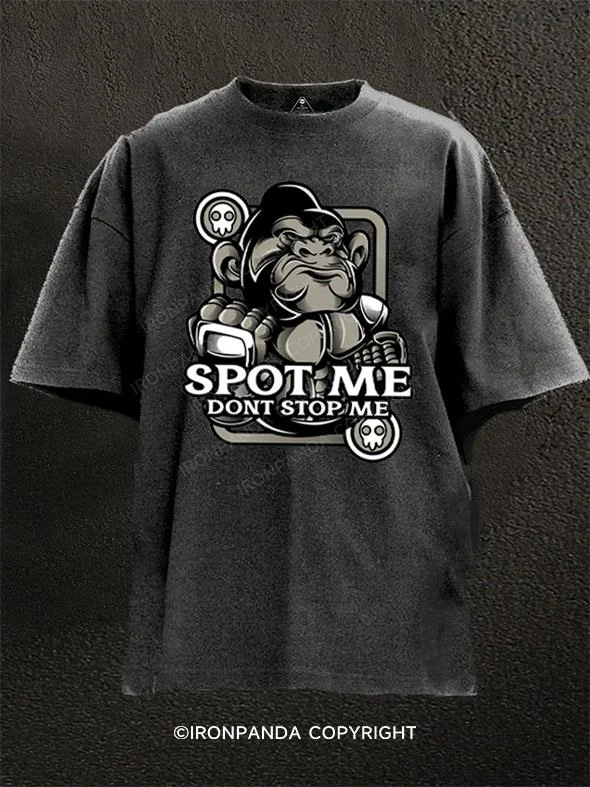 Custom tie-dye T-shirts for creative fashion-Spot Me Dont Stop Gorilla Washed Gym Shirt