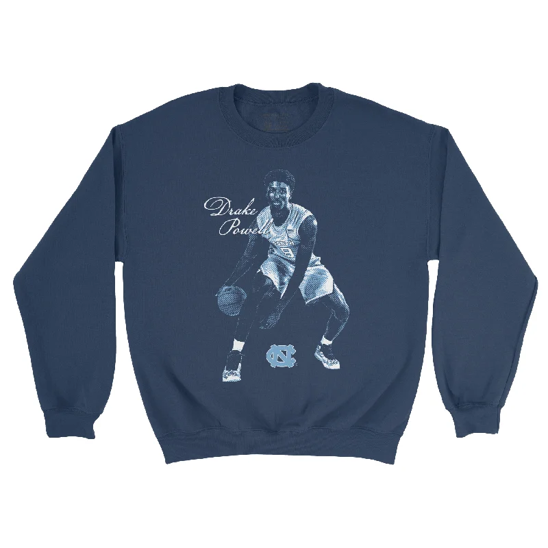 Custom long sleeve shirts for promotional events-EXCLUSIVE RELEASE: Drake Powell Portrait Navy Blue Crew