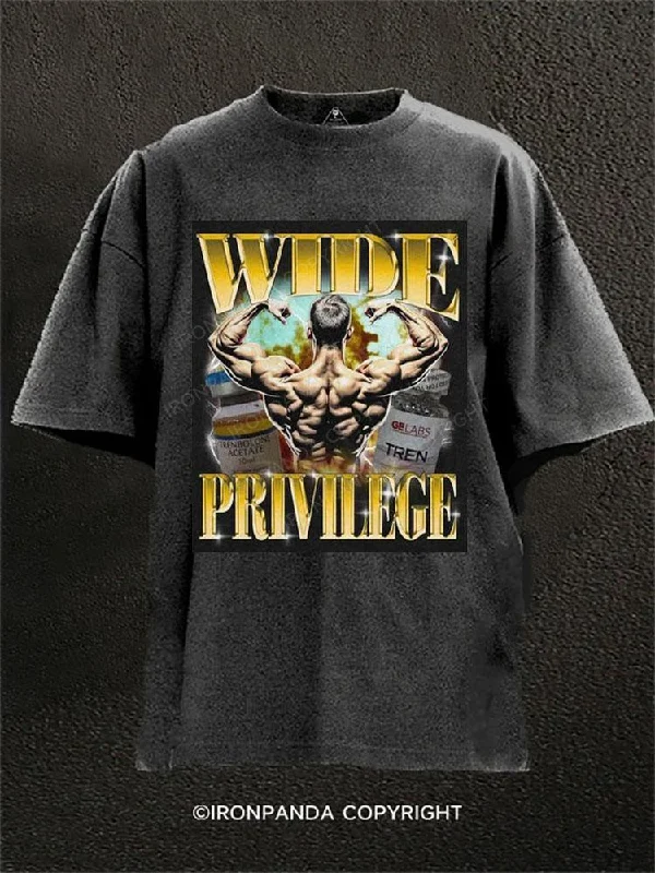 T-shirts with motivational quotes for inspiration-Wide Privilege Washed Gym Shirt