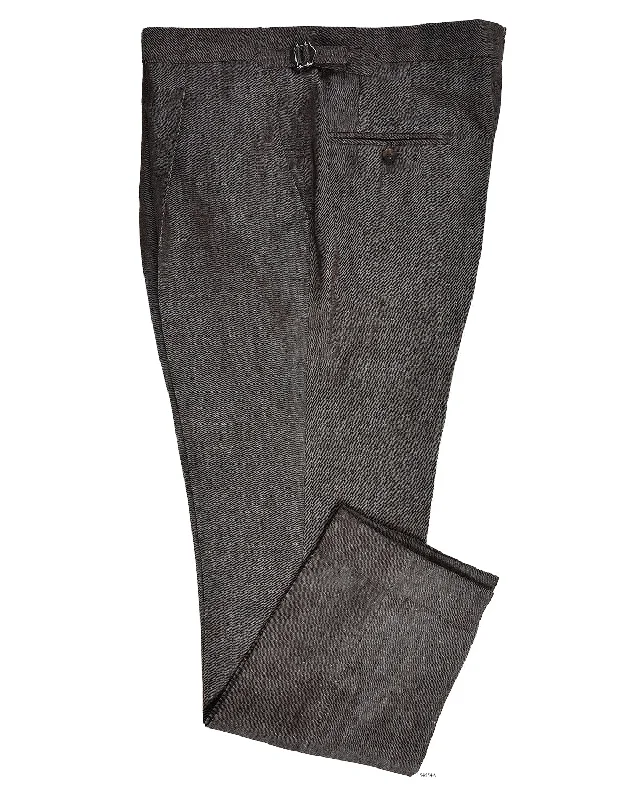 Comfortable sweatpants for lounging at home-Solbiati Coffee Brown Linen