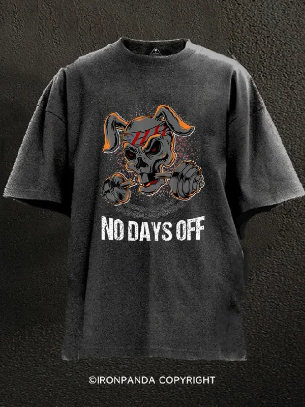 T-shirts with custom slogans for event promotion-No Days Off skull Washed Gym Shirt