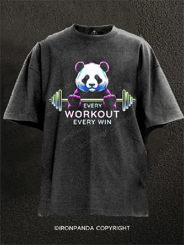 T-shirts with artistic designs for fashion statements-EVERY WORKOUT EVERY WIN Washed Gym Shirt