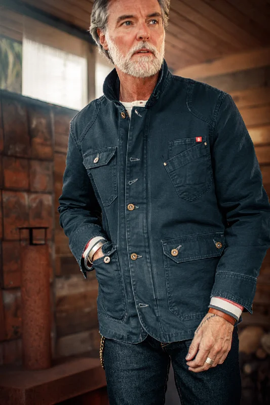 Fashionable jackets for cool-weather layering-&SONS Prospector Jacket Navy