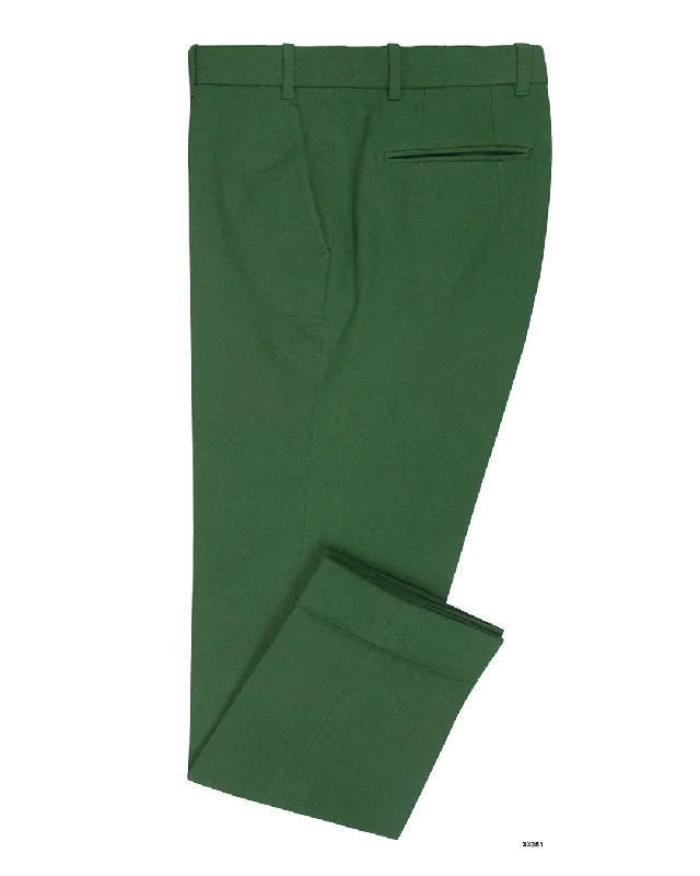 Relaxed pants for lounging and relaxing at home-Brisbane Moss Bottle Green Canvas