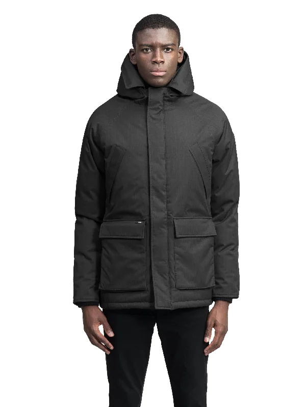 Jackets with adjustable collars for varying weather conditions-Heritage Furless Men's Parka