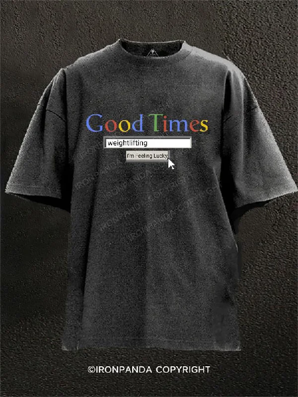 Custom T-shirts for personalized gifts-Good Times Washed Gym Shirt