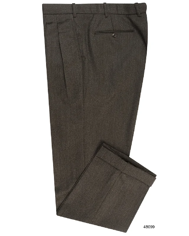 Formal pants for professional and office wear-VBC 100% Wool: Brown Cavalry Twill