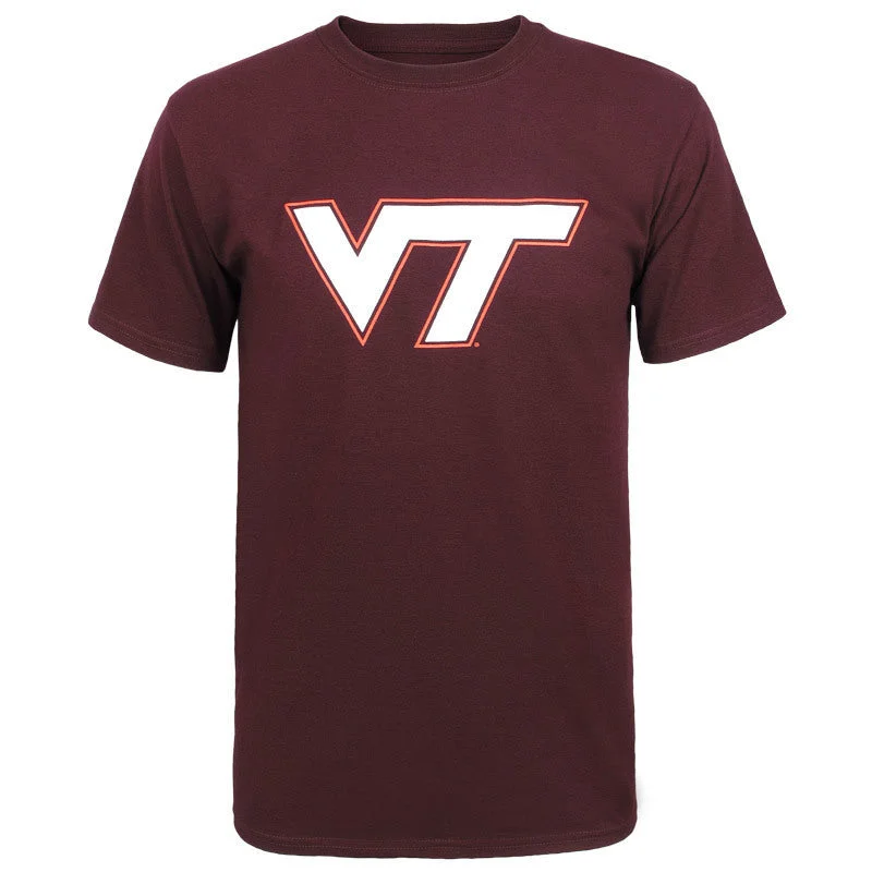 Premium fabric T-shirts for high-end fashion-Virginia Tech Logo T-Shirt: Maroon by Champion