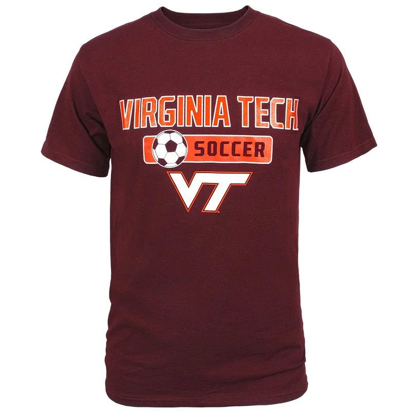 T-shirts for travel and adventure lovers-Virginia Tech Soccer T-Shirt by Champion