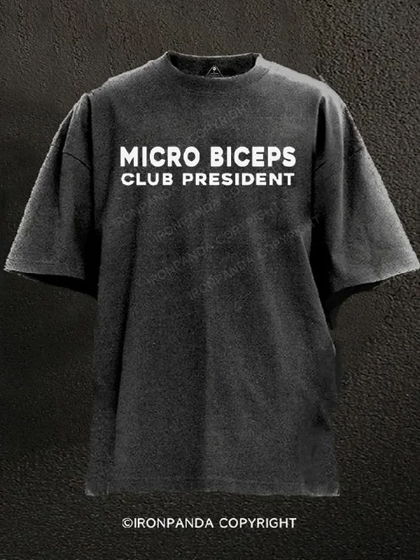 High-quality T-shirts for team events-Micro Biceps Washed Gym Shirt