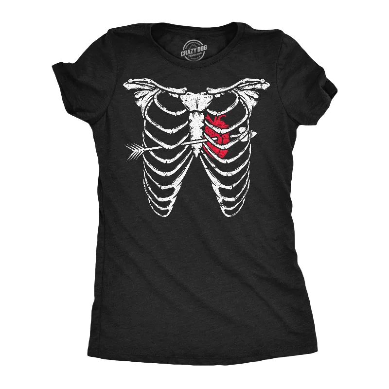 Personalized T-shirts for wedding parties-Ribcage Arrow Heart Women's T Shirt