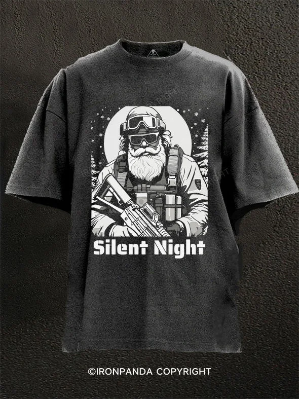 Graphic T-shirts for streetwear fashion-Silent Night Washed Gym Shirt