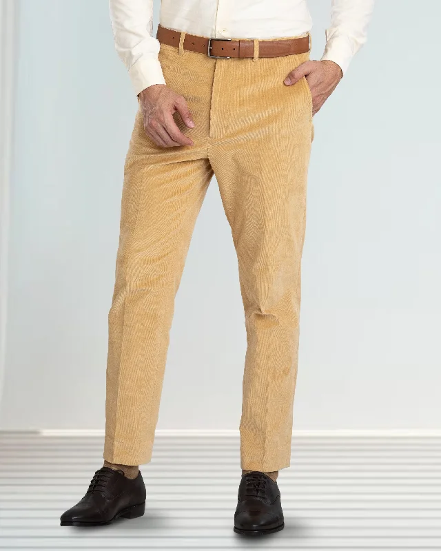 Stylish printed pants for a bold fashion statement-Primrose yellow 21 Wale Needle Cord