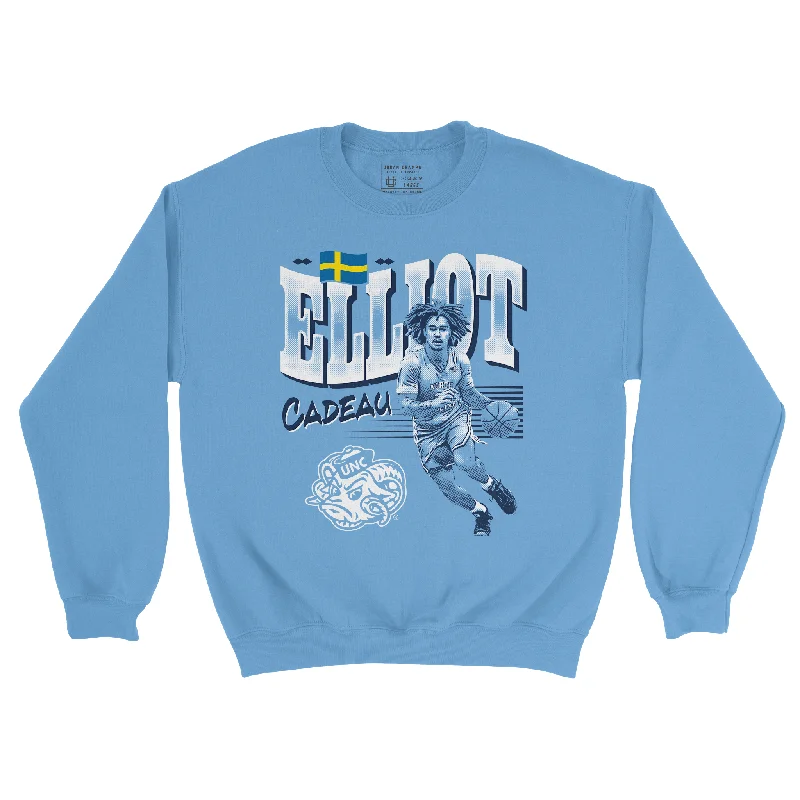 Soft long sleeve shirts for cozy comfort-EXCLUSIVE RELEASE: Elliot Cadeau Signature Cartoon Light Blue Crew