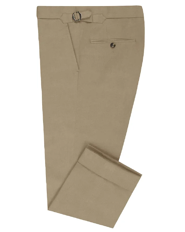 Custom pants with embroidered logos for team spirit-VBC: 100% Wool Khaki  Flannel