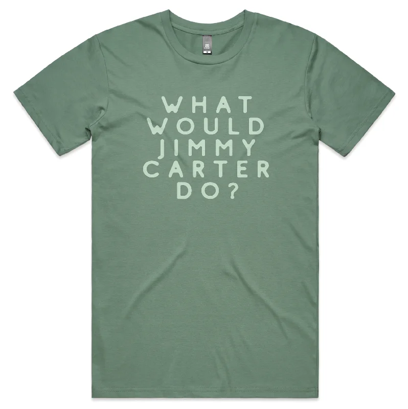 T-shirts for art lovers with custom prints-What Would Jimmy Carter Do? T-shirt (sage)