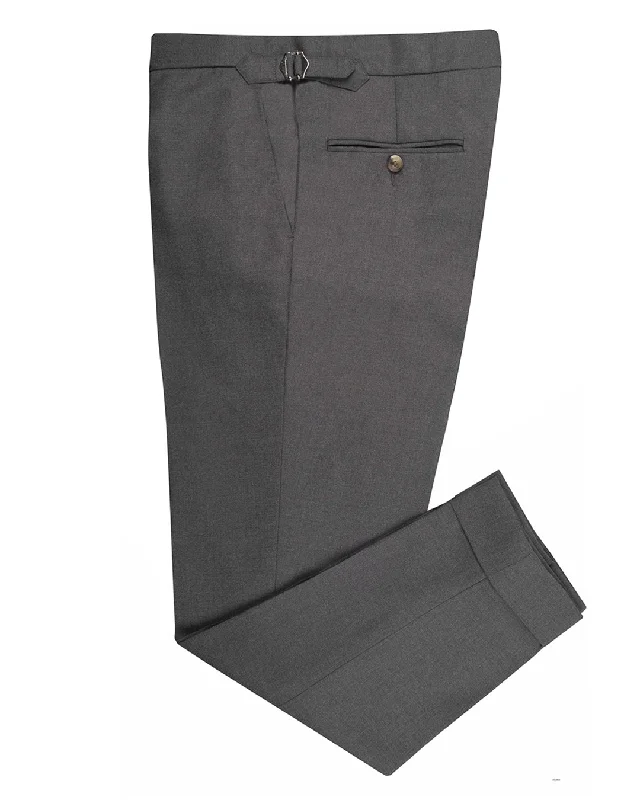 Stylish plaid pants for casual and formal occasions-Delfino Mid-Grey Winter Twill