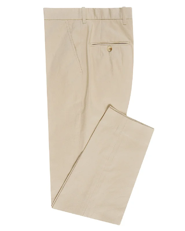 Custom-printed pants for promotional events-Light Khaki Cotton Dress Pant