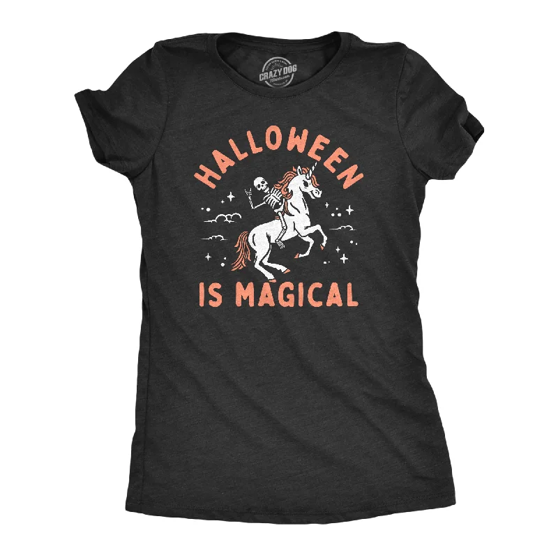 Custom T-shirts with names and numbers-Halloween Is Magical Women's T Shirt