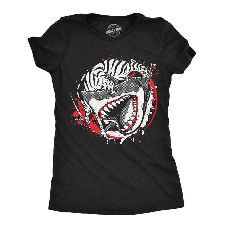 Custom-made T-shirts for corporate gifts-Tiger Shark Ying Yang Women's T Shirt